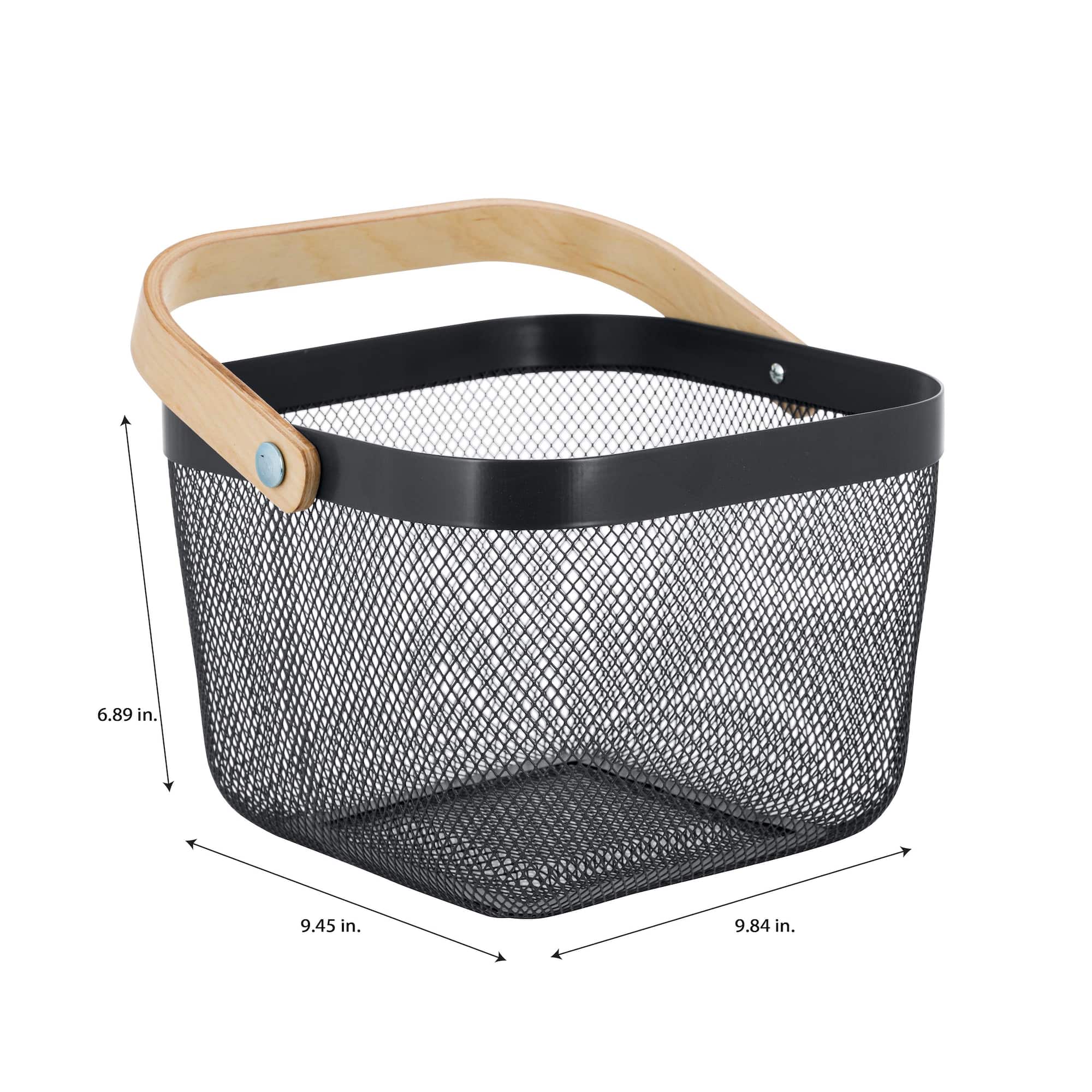 Simplify Gray Mesh Tote with Bamboo Handle